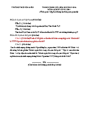 Thi học sinh giỏi năm học 2015 - 2016 môn Lịch sử lớp 8 - Lần 1 - Trường THCS Văn Miếu